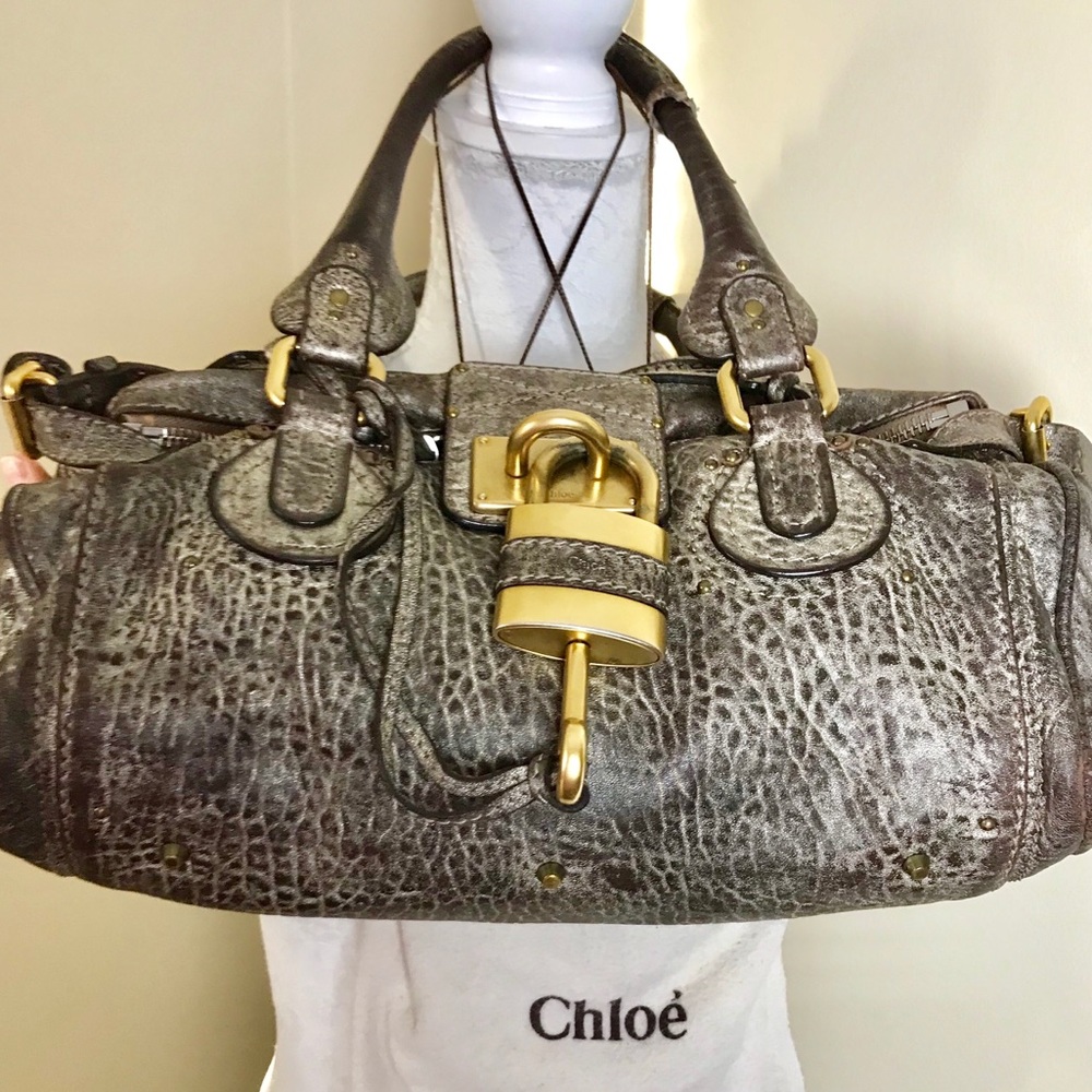 Authentic Chloe Paddington Leather Padlock Satchel